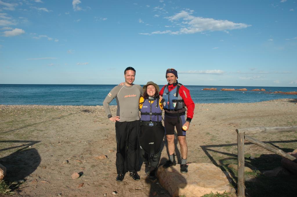Francesco, Valentina and me at the Cardedu beach