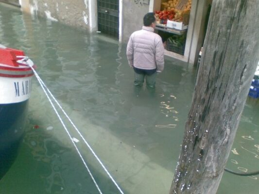 Exceptional high tide in Venice