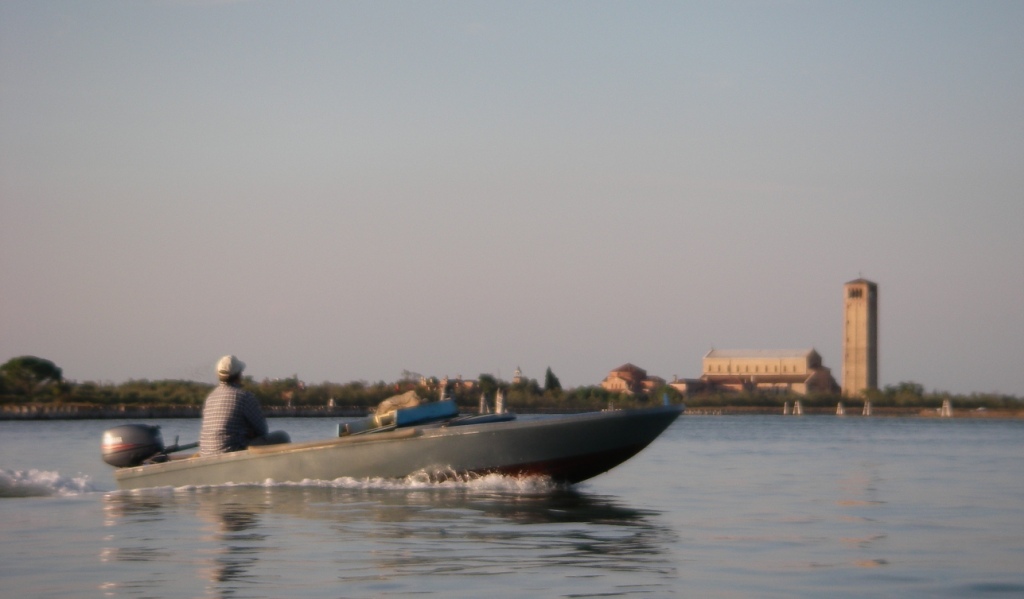 Motorboat between Burano and Torcello, in the background