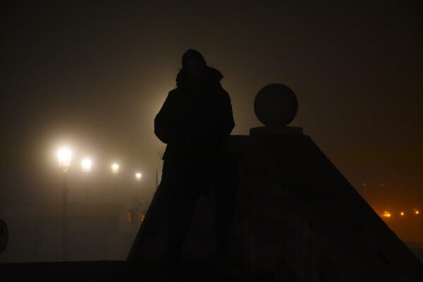 Woman on bridge