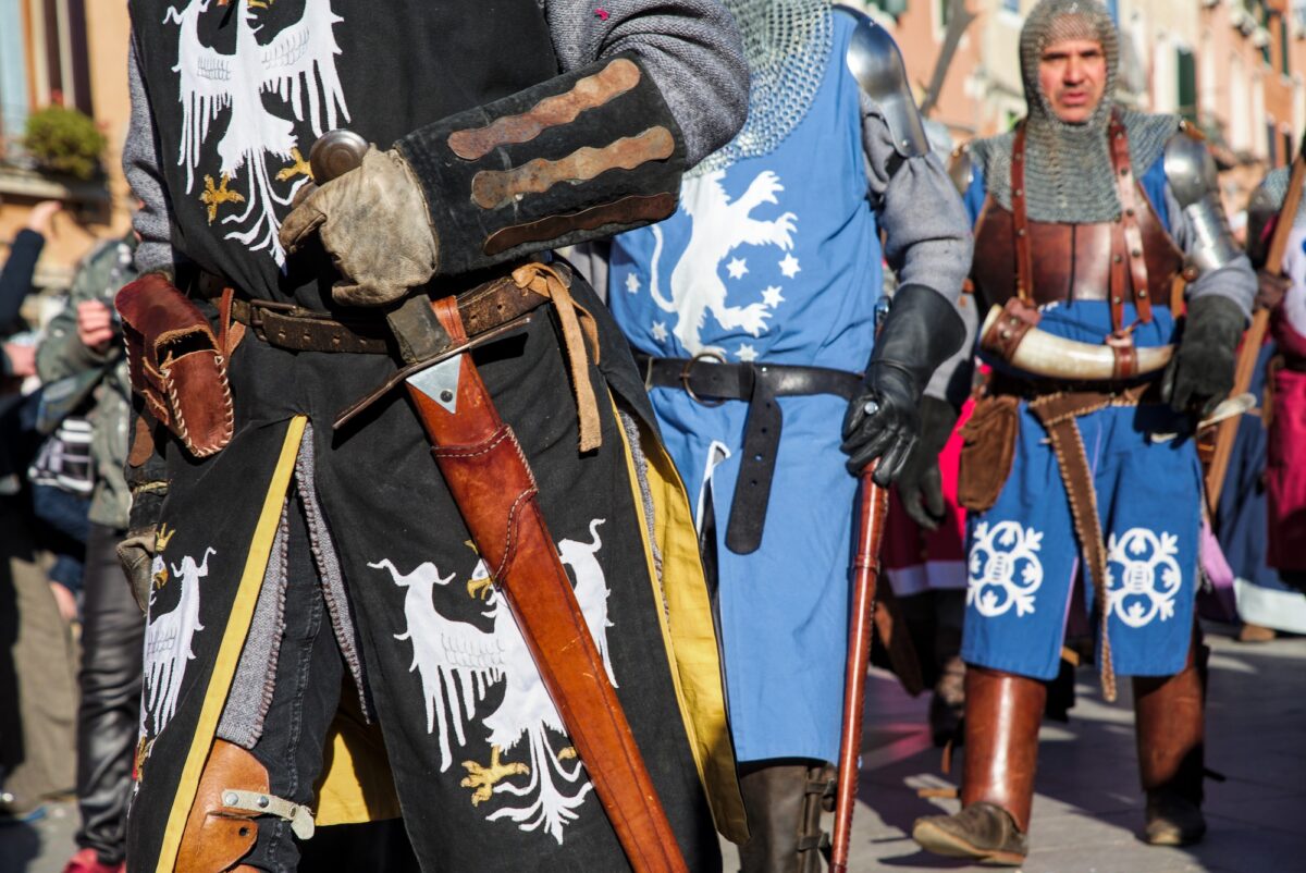 Medieval knights during the Festa delle Marie in Venice