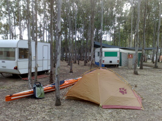 Camp at Fertilia, Sardinia