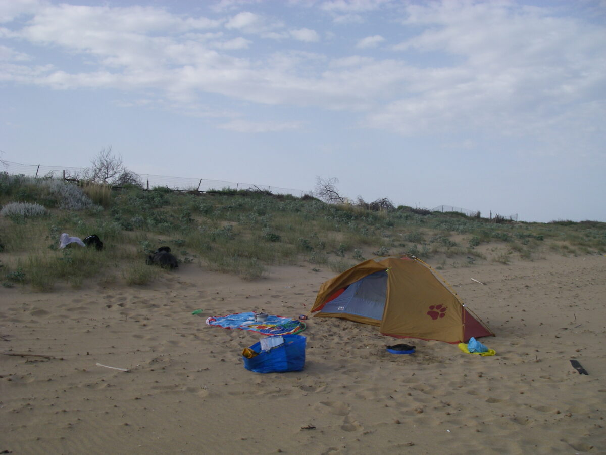 Camp at Is Arenas, Sardinia, day 3