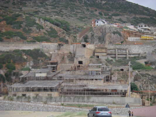 Abandoned tin mines at Buggerru, Sardinia