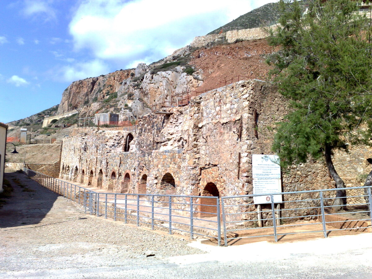 Abandoned tin furnaces at Buggerru, Sardinia
