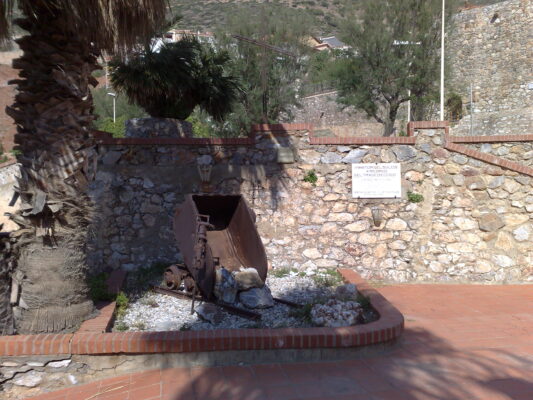 Monument to killed mine workers at Buggerru, Sardinia