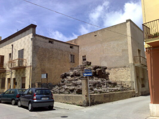 Remains of Roman tomb in Sant'Antioco, Sardinia
