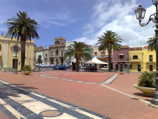 Piazza Umberto in Sant'Antioco, Sardinia