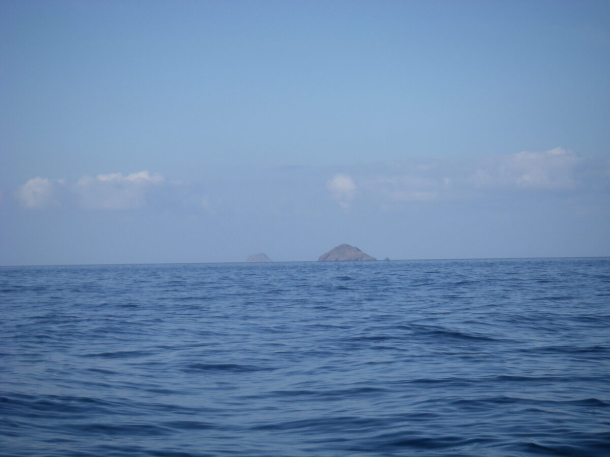 Isola della Vacca and Isola del Toro (Sardinia) seen from a distance.