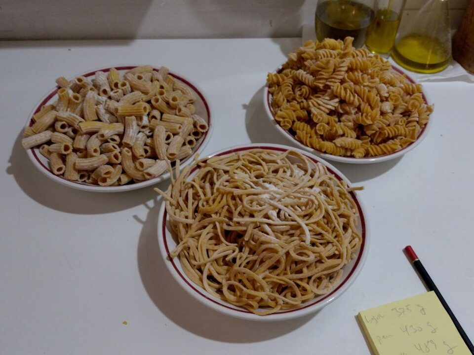 Homemade chickpea pasta
